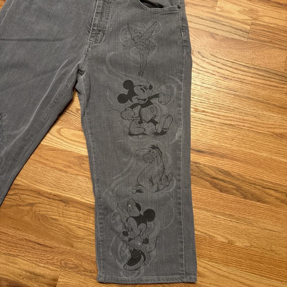 Disney Store Denim Jeans Capri Mickey Minnie Tinkerbell Alice Eeyore Cleo sz 14 - Picture 3 of 9